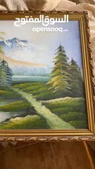  4 برواز عدد 2 بإطار ذهبي رسم يدوي بصورة طبيعية جميلة      00000000000000000000000000000000000000000000