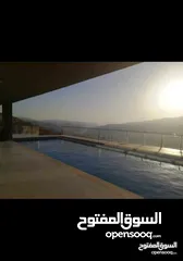  17 شاليه حديث للبيع جرش جبة المصطبة مطلة على السد مع مسبح