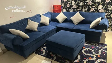  1 6 Seater Sofa with Pillows and leg rest