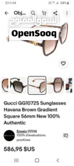  1 نظارات شمسية Gucci havana اصلية 100% شبه جديدة مع الرقم التسلسلي موجود فيها