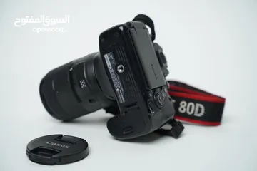  5 كانون 80D مع عدسة 18-135mm شبه جديده (Canon 80D with 135mm-18 lens and bag)