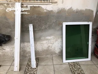  2 شباك المنيوم مع شبك حماية