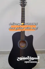  6 New acoustic guitar, with bag and picks, delivery