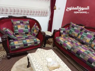  5 طقم كنب خشب زان محفر فخم تنجيد جديد.... حجم جامبو 7مقاعد ....مريح للظهر والجلوس