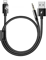  2 YESIDO YAU18 3.5MM -lightning AUX Audio cable & charging