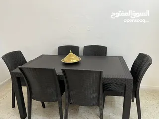  5 طقم كنابيات خشب زان مع طاولة سفرة