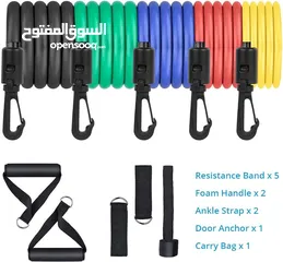  1 gym  resistance bands, dumbells or barbell