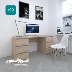  8 مكتب دراسة مميز قياس 150سم عمق 60سم بسعر مميز شامل التوصيل والتركيب متوفر بعدة الوان
