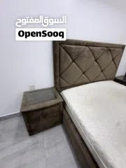 2 طقم اثاث غرفه نوم عباره عن سرير بو نفرين بـ الماترس و طاوله جانبيه العدد 2