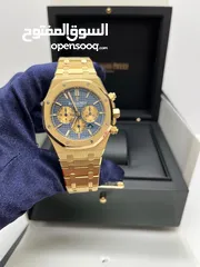  1 AP Royal Oak Chronograph – 41mm Yellow Gold Blue Tapisserie Dial  Full Package
