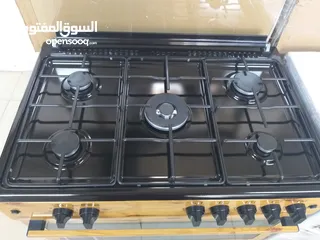  2 غاز آب اكما صناعه تركية 90 سم لون خشابي فل سيفتي مع شعله ومع شوايه بالفرن ومكفول سنه