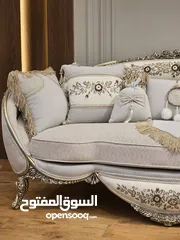  5 كنب صالون ملوكي دمياطي من افخم انواع الخشب الزان الأحمر