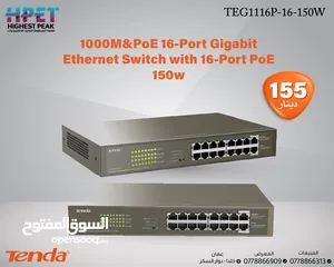  1 Tenda TEG1116P-16-150W محول 1000 M&PoE 16-Port Gigabit Switch with 16-Port PoE