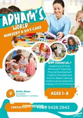  1 ADHAM'S WORLD DAY CARE & NURSERY (MONTESSORITEACHING,AND KG1,KG2) BARKA