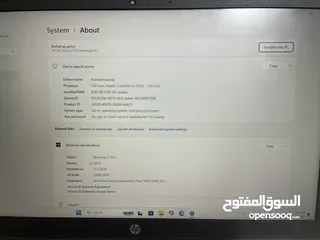  4 لابتوب hp core i 3 8GB، الشاشه 15.6 inch ،  windows 11pro  8 logical processor disk 477 GB