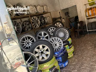  3 محل اطارات و جنطات كامل للبيع جاهز بداعي السفر