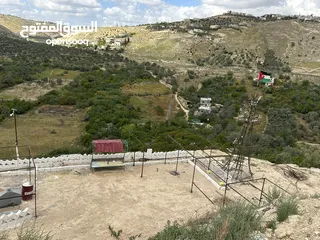  5 استراحة استثماريه للبيع مطله على وادي الريان قوشان مستقل 3،5 دونم مشجرة بالكامل مع مواقف سيارات