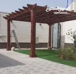  2 مظلات خشبيه واسوار خشبيه  للحدائق والمزارع و الترس