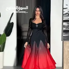  3 فستان سهره شيفون بااجمل الالوان اسود واحمر