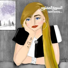  7 لوحات فنية مرسومة يدوي و لوحات حسب الطلب و تصاميم منشورات مواقع التواصل الاجتماعي
