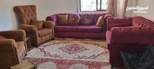  1 طقم كنب خمري