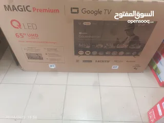  1 شاشه ماجيك 65 Google TV اوامر صوتيه ريموتين 4k فقط310