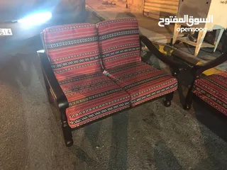  7 طقم كنب مورس خشب زان تنجيد جديد بسعر 110دنانير