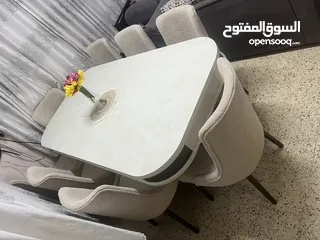  3 طاولة سفرة 8 كراسي تنجيد فخم وراقي