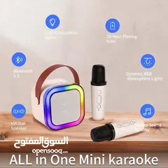  3 نظام كاريوكي صوتي ملون. سماعات ومايك.