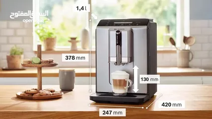  3 ماكينة صنع قهوة الإسبريسو الأوتوماتيكية بالكامل من بوش بقدرة 1300 وات VeroCafe Series 2 - لون سلفر