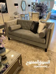  2 طقم كنب رمادي جديد غير مستعمل من ميداس