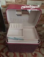  3 شنطة مكياج ومجوهرات فاخره ستراس حجم كبير