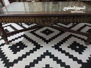 4 طاولة كبيرة مع اثنتين صغار خشب زان