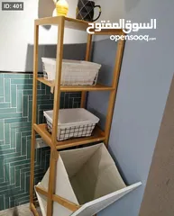  3 سلة غسيل بامبو مع أرفف تخزين – تصميم عملي وراقي  مصنوعة من خشب الخيزران الطبيعي مع كيس داخلي من قماش