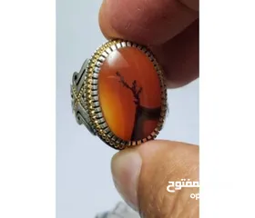  9 خاتم بحجر عقيق يماني فاخر منقوش اية