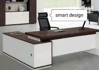  9 مكتب مدير مودرن (اثاث مكتبي -خشب-زجاج ) elegant modern office furniture desk