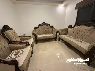  2 طقم كنب سبع مقاعد استعمال خفيف زان اصلي