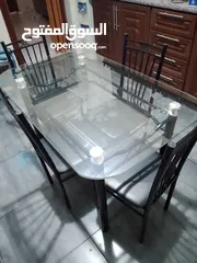  2 طاولة مطبخ قزاز 4كراسي