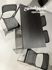  2 Table and 4 chairs, black/black, 110x67 cm