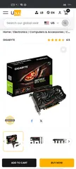  1 كرت شاشه Gigabyte Geforce GTX 1050 ti للبدل على كرت اقوى مع دفع فرقيه أو للبيع ع 60