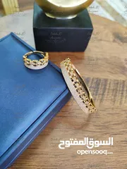  3 طقم اكسسوار مكفول مطلي ذهب