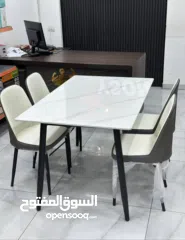  7 طقم طاولة حجر جرانيت فاخرة مع 4 كراسي طقم طاولة حجر جرانيت فاخرة مع 6 كراسي  لمسة فاخرة تعكس ذوقك