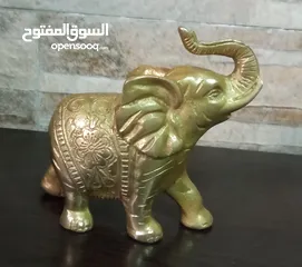  2 فيل نحاس منقوش