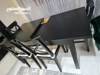  7 Extendable Dining Table +4 chairs +Bench IKEA
