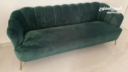  2 Green Raindrops 3 seater sofa