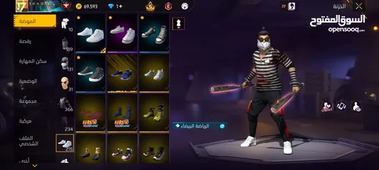  11 حساب  free fire من سيزون 13 لفل65 فري فاير 80jd