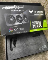  1 كرت شاشة من شركة اسوس عالية الجودة rtx 3080  من اقوى النسخ من كروت نفيديا  نسخة عالية القوة و الجودة