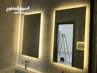  3 تفصيل وتركيب كافة اعمال السكوريت والشور بوكس ومرايا البقلاوة والديكور ومرايا الانارة