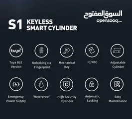  5 قفل الباب الذكي بصمة  keyless smart cylinder