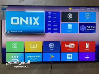  1 شاشة ONIX إتش 58 إنش سمارت 4K  استعمال خفيف جدًا